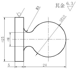 数控车床车削加工Q235钢球体工艺卡